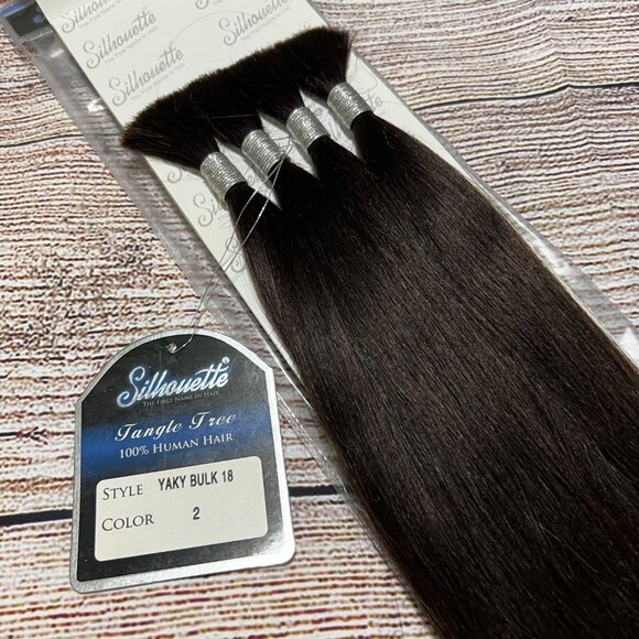 #2 Darkest Brown 18” 100% Human Hair Straight Yaki Bulk Micro Braid Braiding Hai - Picture 2 of 4